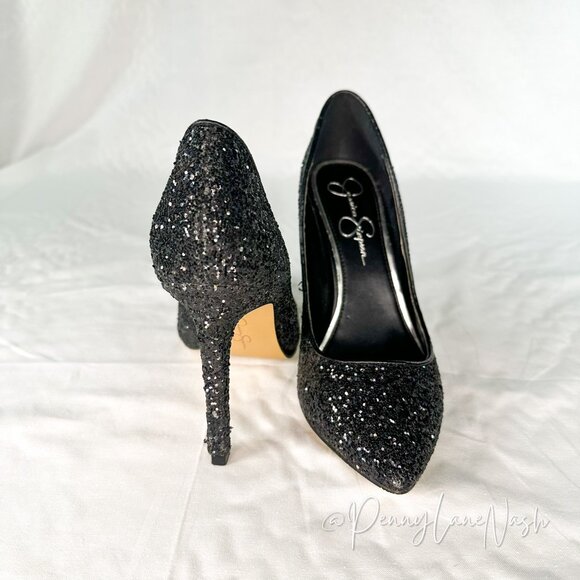 Jessica Simpson Veronica Glitter Pumps Black Size 8 - Picture 6 of 9